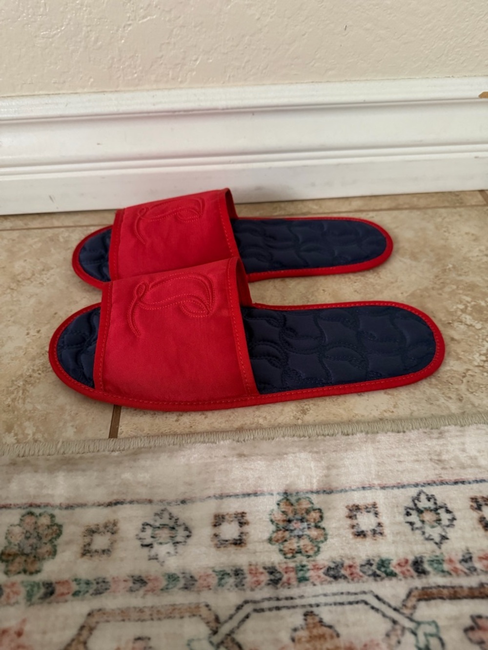 Authentic Christian Louboutin Silk Slide Slippers - Picture 7 of 9